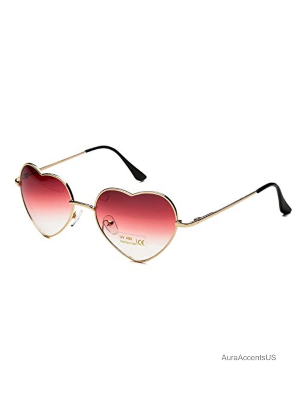 Heart Sunglasses Thin Metal Frame Lovely Heart Style for Women